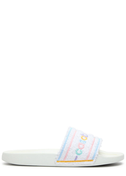Casablanca Pastel Court Terry Sliders White
