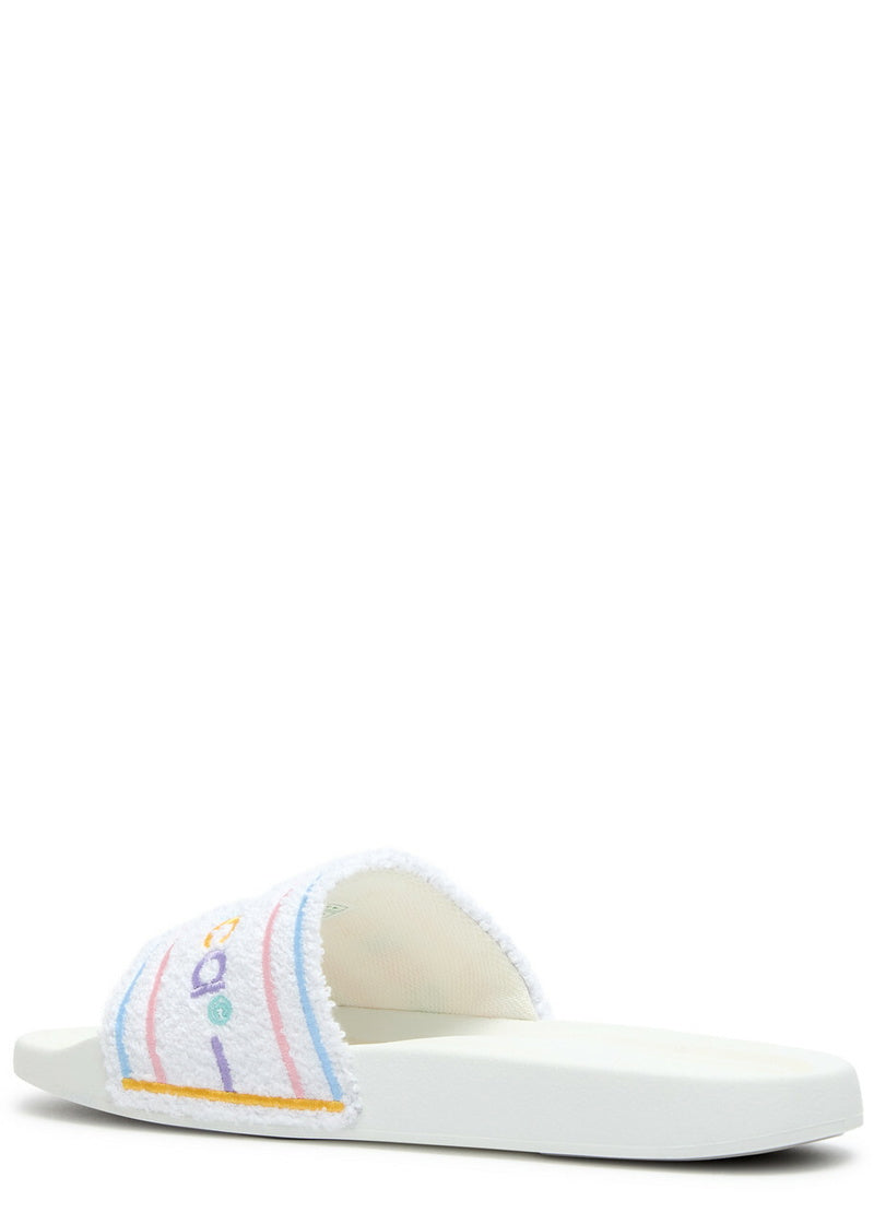 Casablanca Pastel Court Terry Sliders White