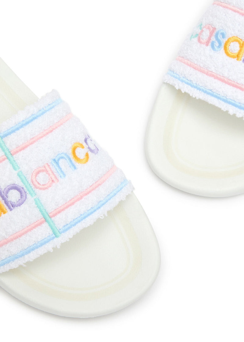 Casablanca Pastel Court Terry Sliders White