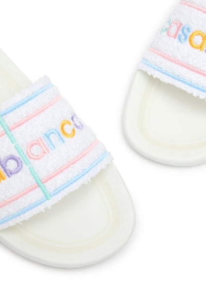 Casablanca Pastel Court Terry Sliders White