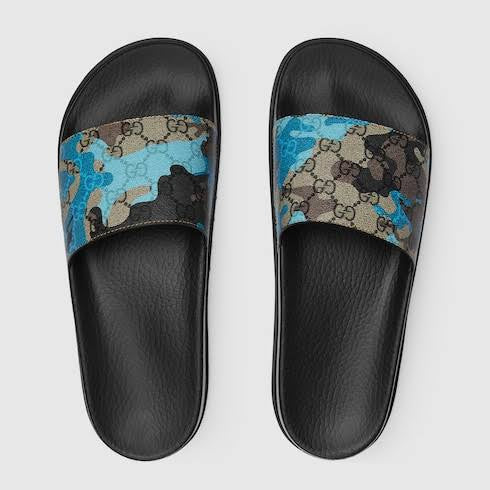Gucci Men's lug-sole slide sandal (With Box)