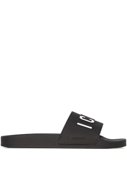 DSQUARED2 logo-print flat slides