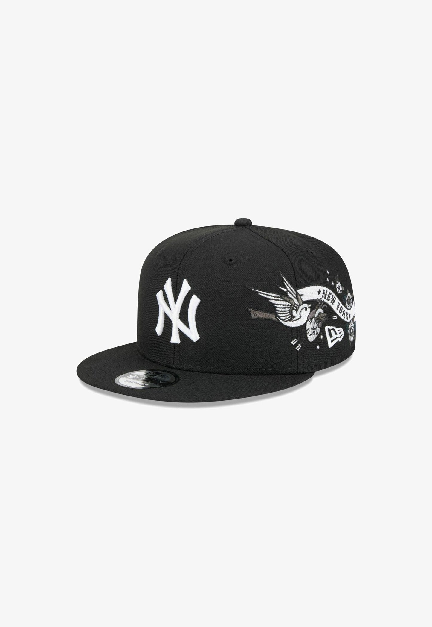 Black New York Yankees Gray Bottom Monotone Hummingbird City Art Side Patch New Era 59Fifty