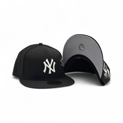 Black New York Yankees Gray Bottom Monotone Hummingbird City Art Side Patch New Era 59Fifty