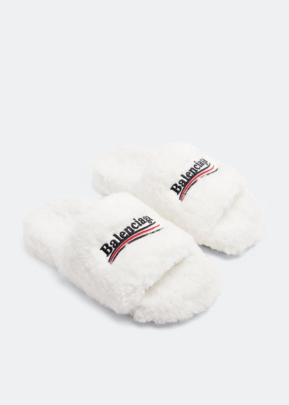 Balenciaga Furry Slide Sandals (With box)