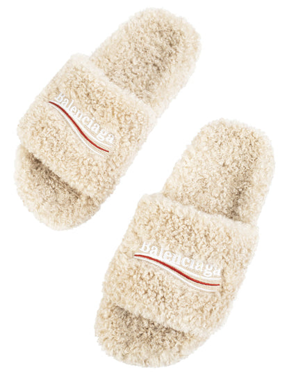 Balenciaga Furry Slide Sandals (With box)