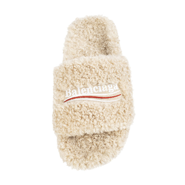 Balenciaga Furry Slide Sandals (With box)