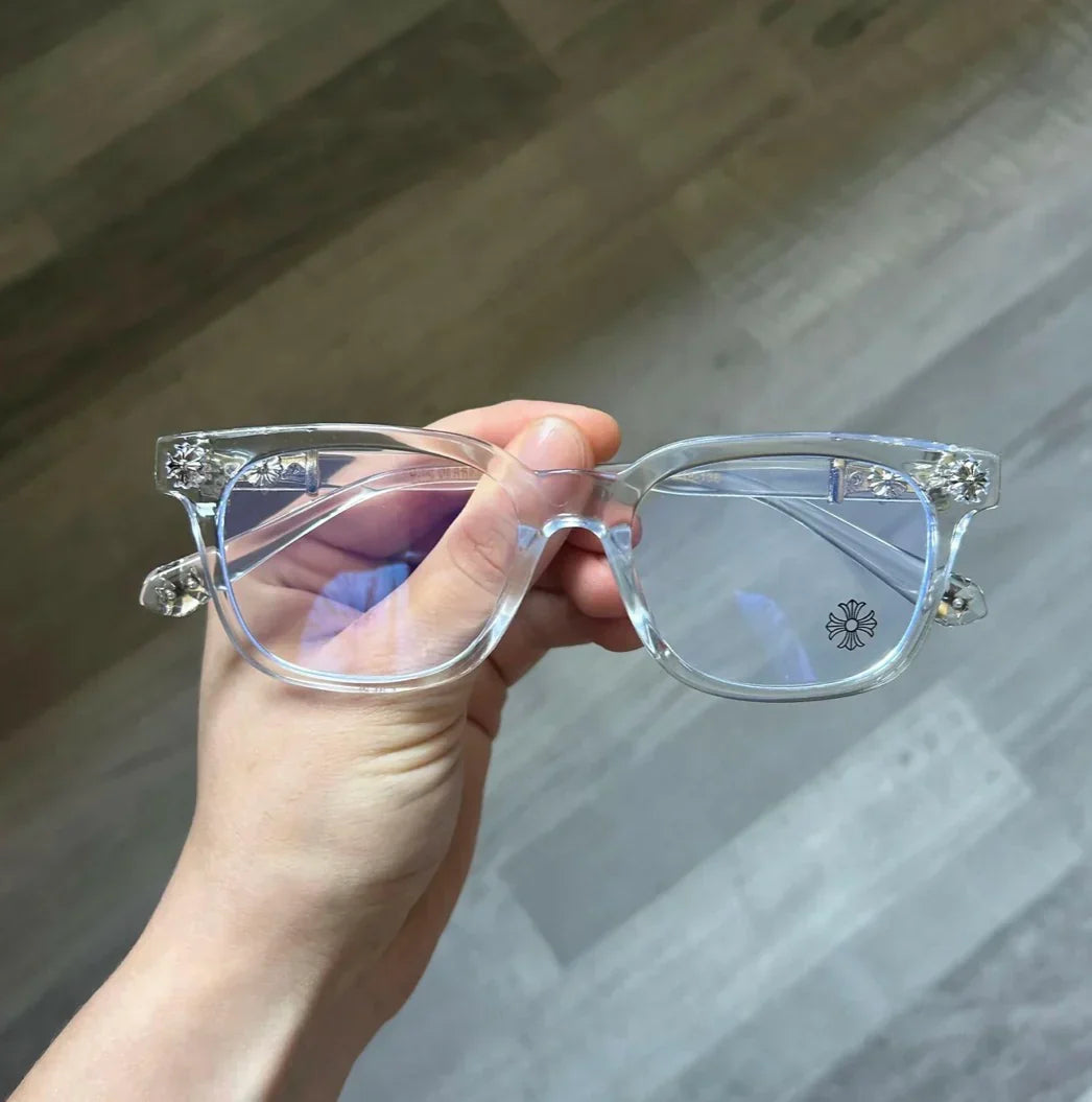 Chrome Hearts Cox Ucker Transparent Frames Clear & Silver