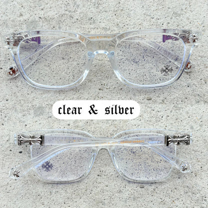 Chrome Hearts Cox Ucker Transparent Frames Clear & Silver