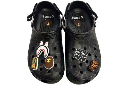 BAPE BLACK *A BATHING APE® x Crocs Classic "Camp Black" clogs