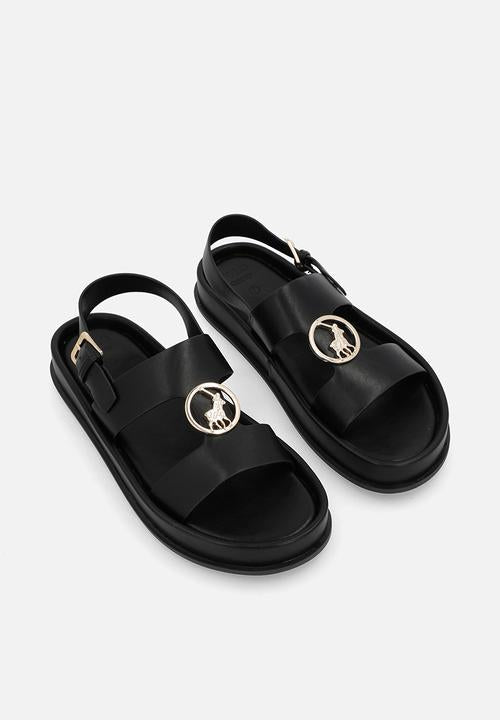 Polo Stone Moulded Trim Sandals Black