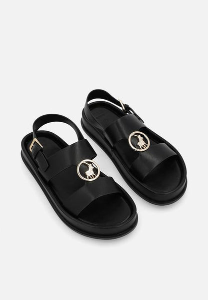 Polo Stone Moulded Trim Sandals Black