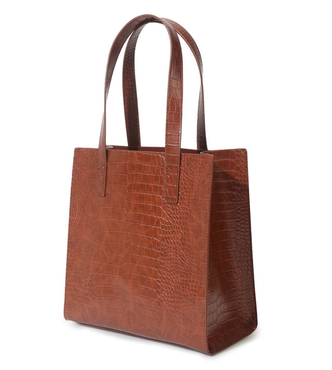 Ted Baker Brown Croc Detail Large Icon Bag