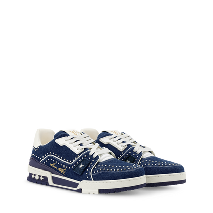 LOUIS VUITTON DENIM TRAINERS ‘INDIGO BLUE’ FULLY BOXED
