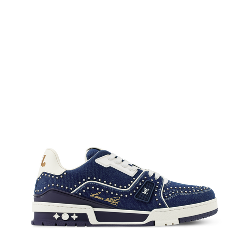LOUIS VUITTON DENIM TRAINERS ‘INDIGO BLUE’ FULLY BOXED