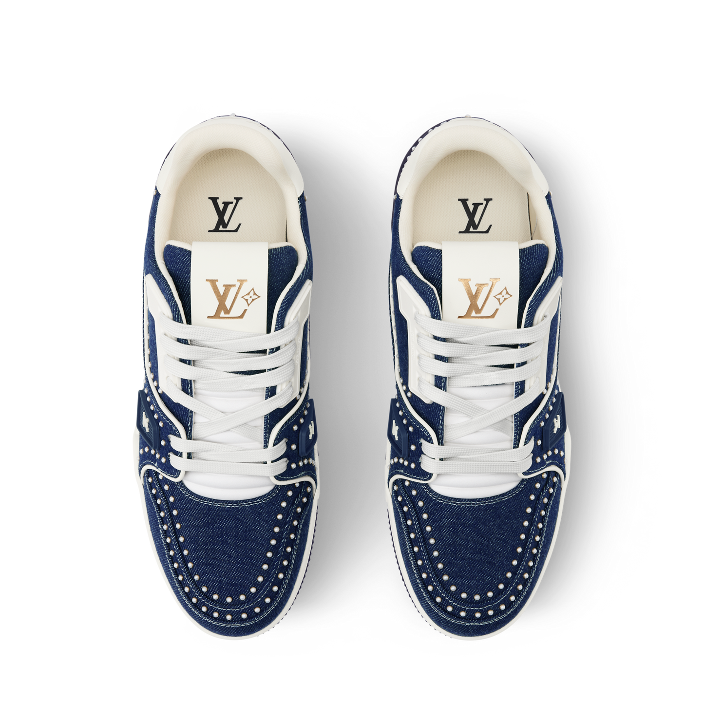 LOUIS VUITTON DENIM TRAINERS ‘INDIGO BLUE’ FULLY BOXED
