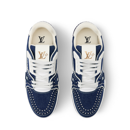 LOUIS VUITTON DENIM TRAINERS ‘INDIGO BLUE’ FULLY BOXED
