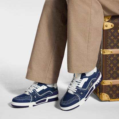 LOUIS VUITTON DENIM TRAINERS ‘INDIGO BLUE’ FULLY BOXED