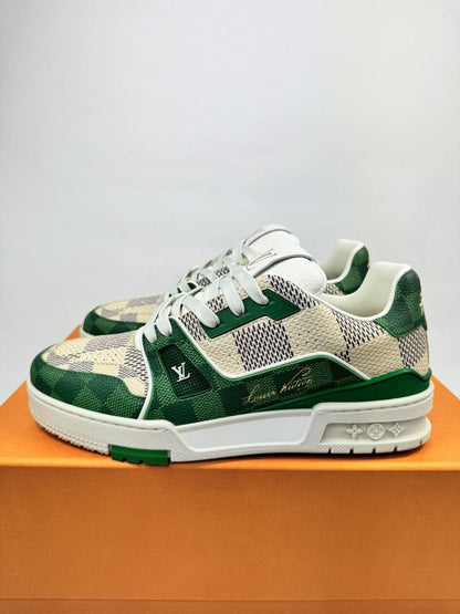 LOUIS VUITTON #54 GREEN DEMIER PRINT SNEAKERS