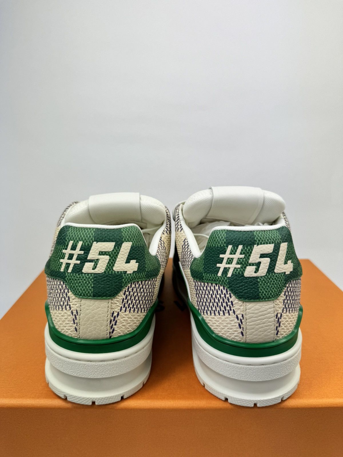 LOUIS VUITTON #54 GREEN DEMIER PRINT SNEAKERS