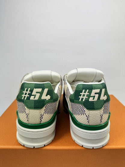 LOUIS VUITTON #54 GREEN DEMIER PRINT SNEAKERS