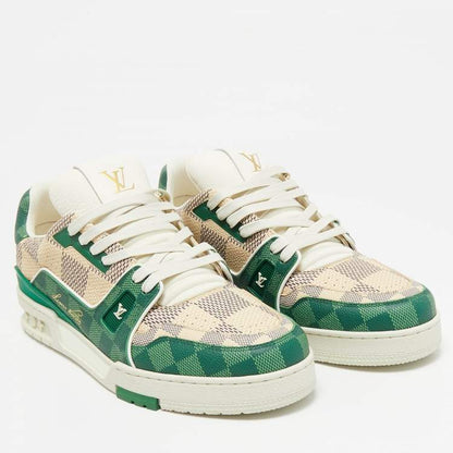 LOUIS VUITTON #54 GREEN DEMIER PRINT SNEAKERS