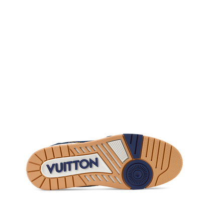 LOUIS VUITTON DENIM TRAINERS ‘CALF LEATHER TRIM’ FULLY BOXED