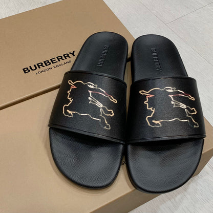 Burberry Check EKD Motif Slides (With box)