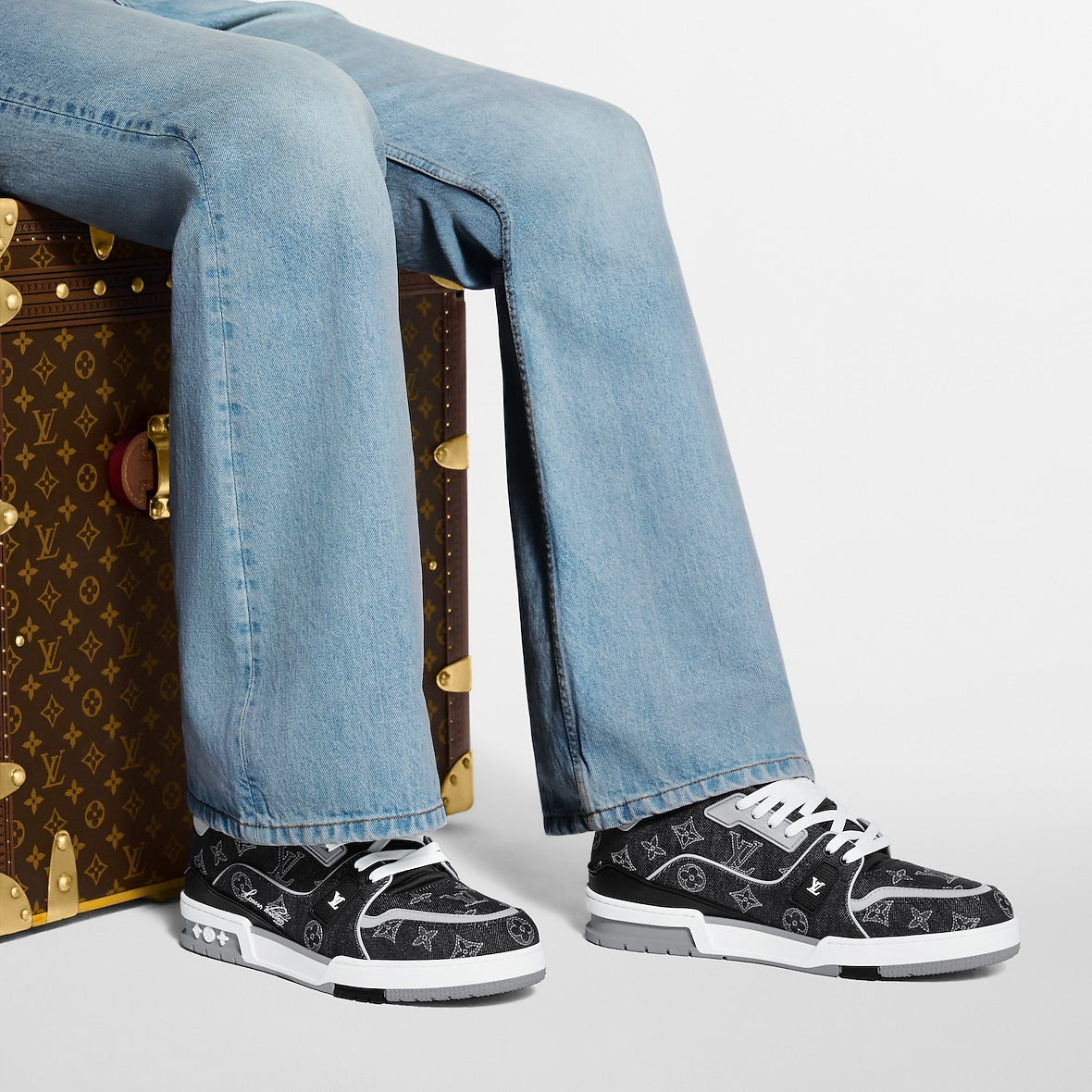 LOUIS VUITTON DENIM TRAINERS ‘BLACK’