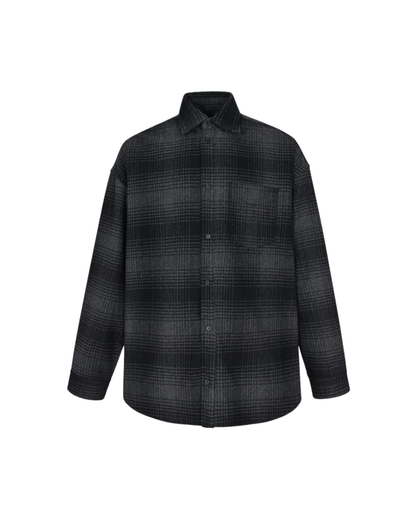 Balenciaga Oversized Flannel Shirt - "Grey/Black"