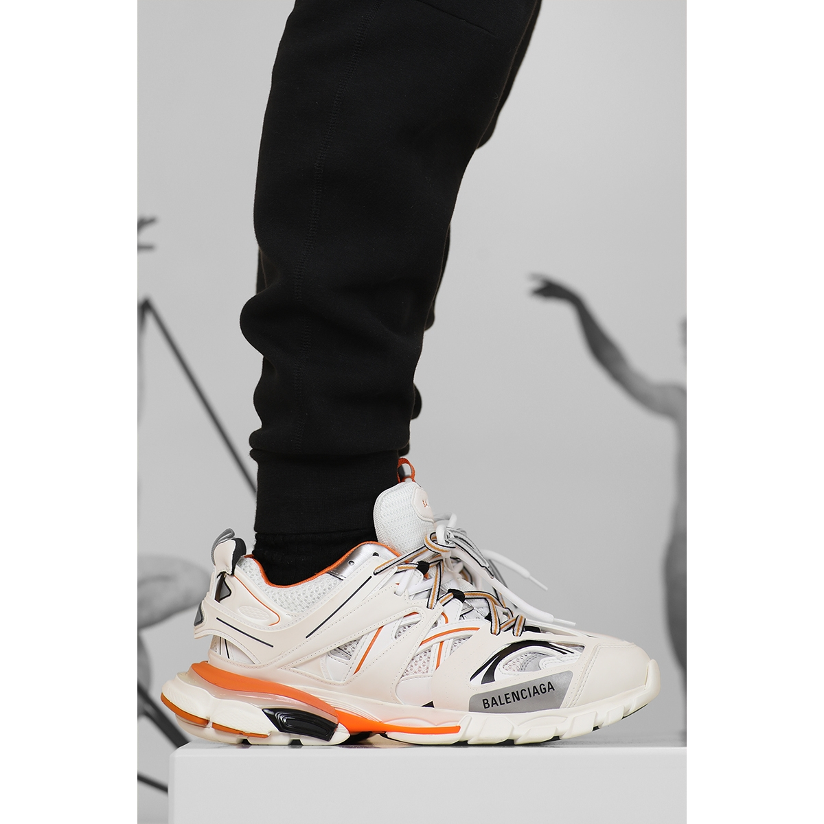 Balenciaga Track Panel Style - "Orange/White"