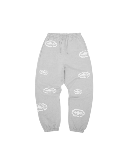 Corteiz x Denim Tears Cotton Wreath Sweatpants - "Heather Grey"