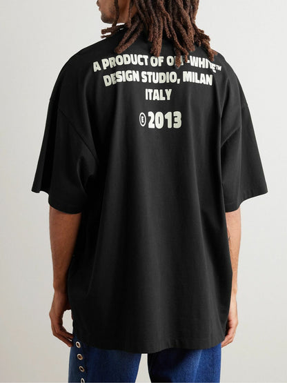 Off-White Crystal Embellished T-Shirt - "Black"