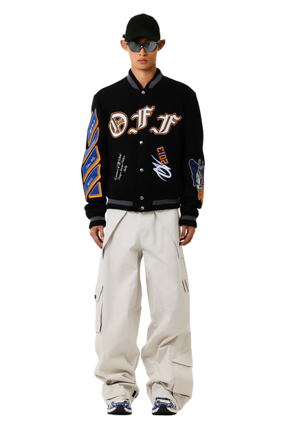 Off-White Varsity Bomber Jacket - "Black/Multicolor"