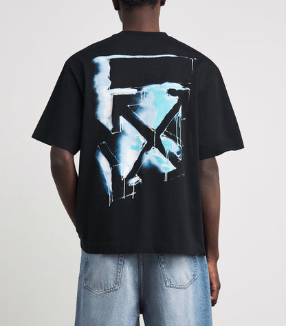 Off-White Cotton Spray Arrow T-Shirt - "Black"